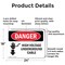 Signmission High Voltage Underground Cable Danger Sign, Aluminum, 24in W x 18in L, 2PK OS-2PACK-DS-A-1824-L-1335 - alternate 2